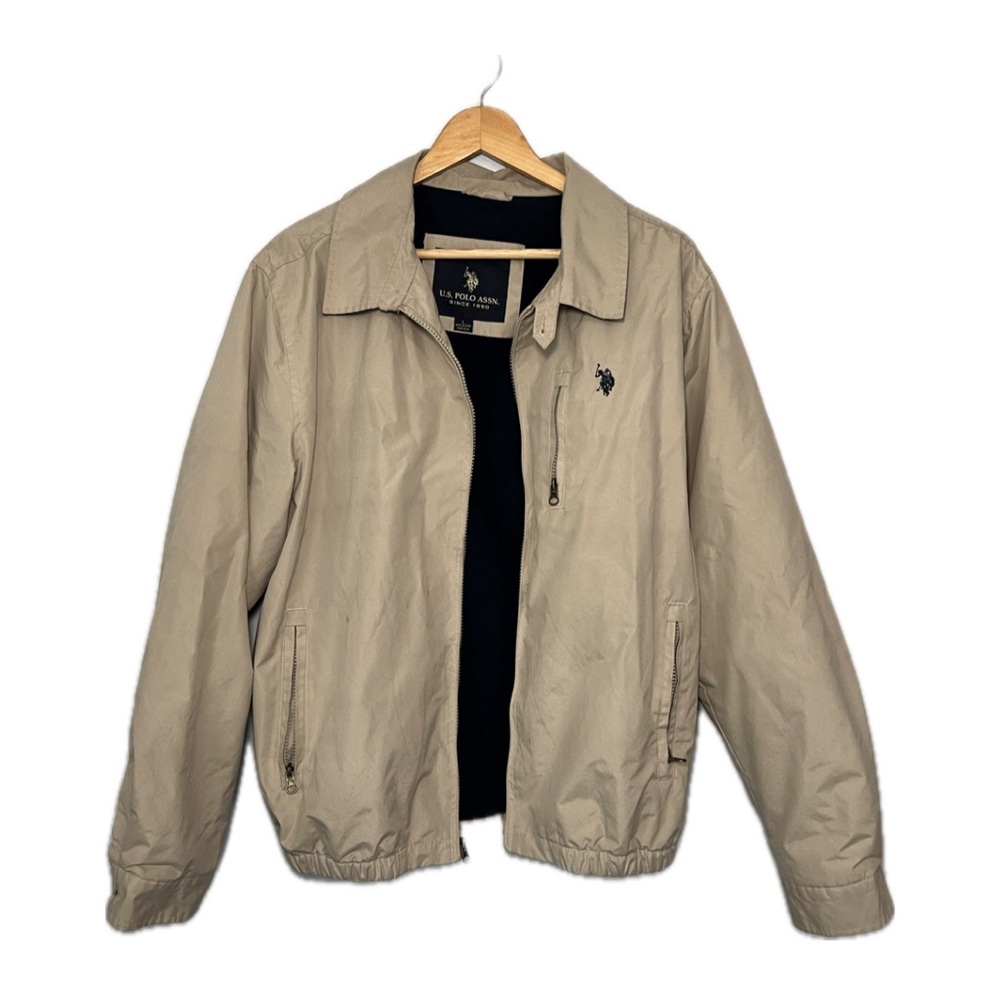 U.S. Polo Assn. beige bomber jacket